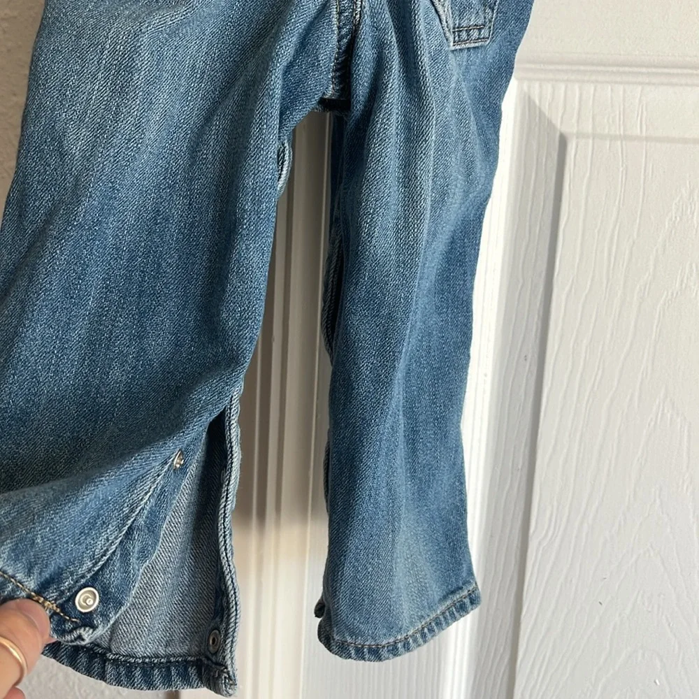 Gap Kids Denim Jeans Button Snap Overalls